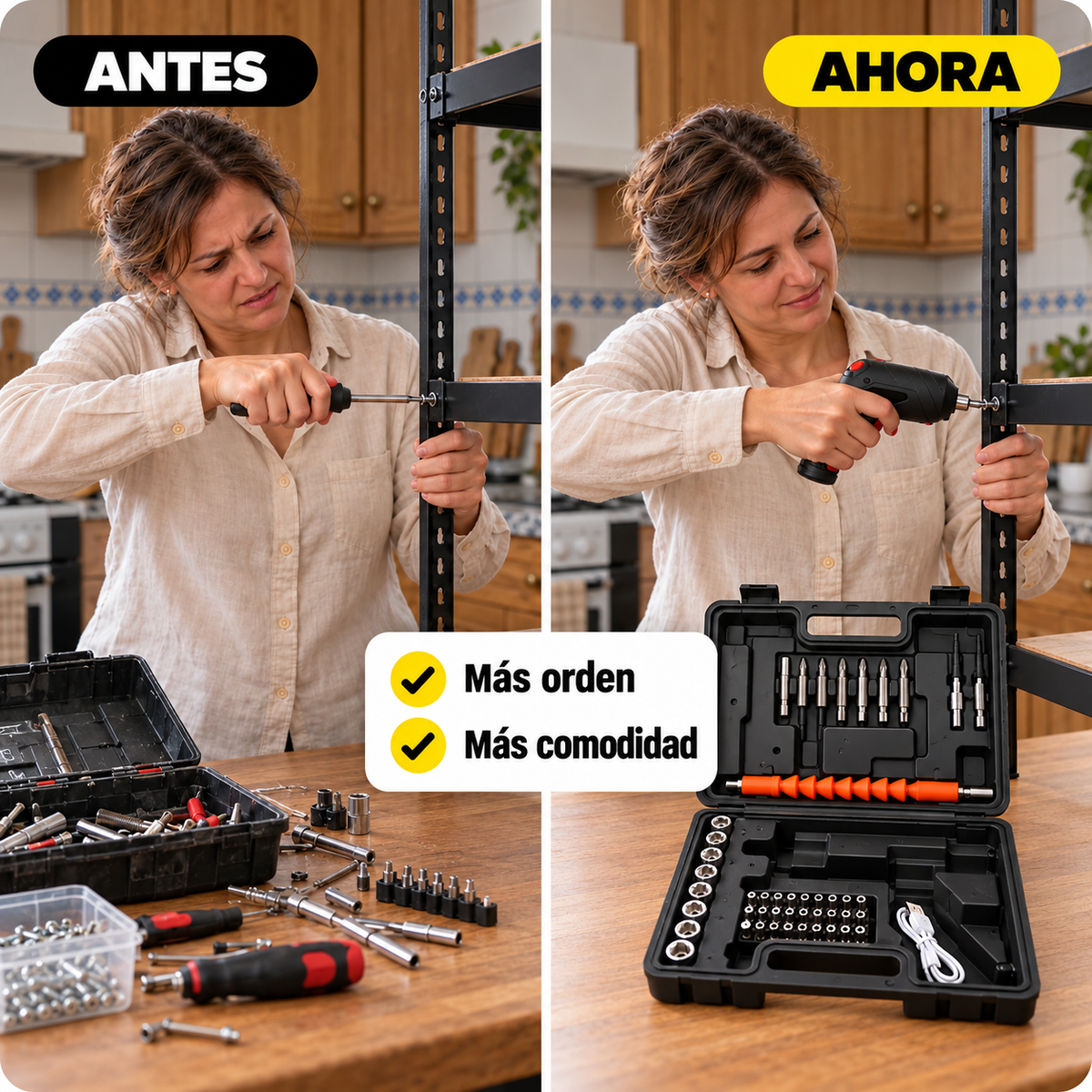 Norvik Atornillador Eléctrico Inalámbrico 4,2 V – Kit de 47 Piezas
