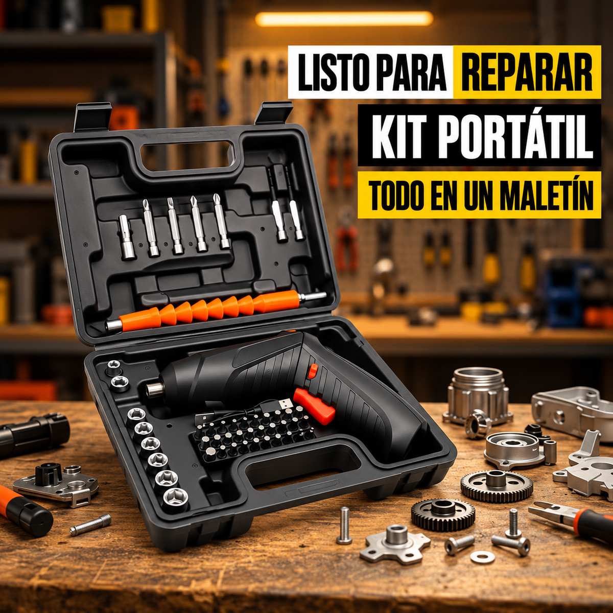 Norvik Atornillador Eléctrico Inalámbrico 4,2 V – Kit de 47 Piezas